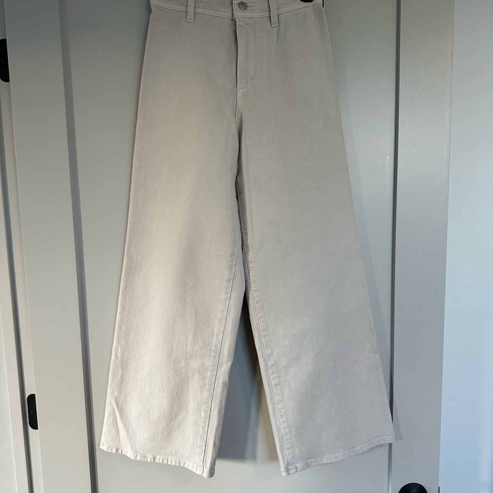 Wide-Leg Cream Pants